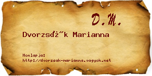 Dvorzsák Marianna névjegykártya